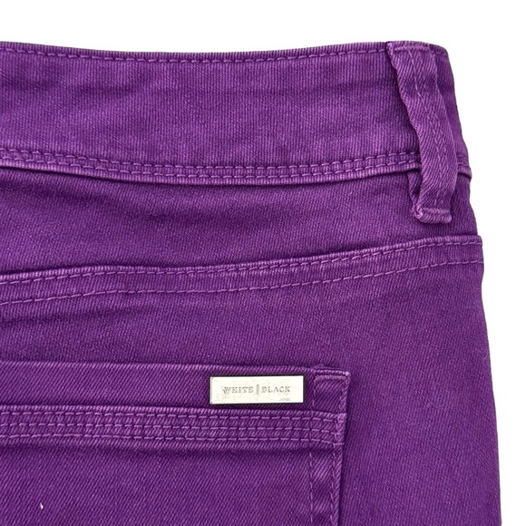 White House Black Market BLANC Purple Slim Leg Ankle Denim Jeans Size 0R - Picture 3 of 8
